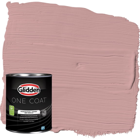 Glidden One Coat Interior Paint and Primer, Pepperberry / Pink, 1-Quart, Semi-Gloss