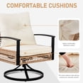 thumbnail image 6 of 3 Piece Patio Bistro Set with Table and 360° Rocking Swivel Chairs, Outdoor Swivel Rocker Chairs Set, Patio Furniture Sets Suitable for Yard Backyard Balcony Garden and Poolside - Beige, 6 of 10
