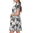 thumbnail image 2 of Easygdp Hawaii Palms para Vestido Transpirable de Mujer, Vestido Suelto de Manga Corta con Pliegues y Bolsillos para el Verano, 2 of 6