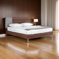thumbnail image 6 of Benjara Leen Queen Size Bed with Tall Headboard, Italian Faux Concrete, Brown, 6 of 6