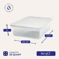 thumbnail image 5 of Homz Snaplock® 28 Quart Clear Under Bed Storage Container with White Lid, Set of 2, 5 of 11