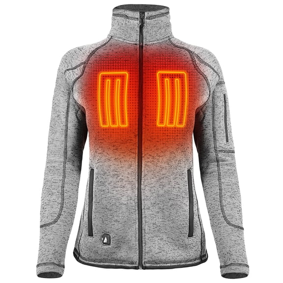 ActionHeat 5V Women's Battery Heated Sweater Jacket- Grey