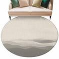 thumbnail image 2 of Grey Beige Ombre Large Round Rug 8 FT, Non Slip Living Room Area Carpet, Minimalist Ocean Waves Linen Washable Soft Circle Rug Non-Shedding Floor Carpet for Bedroom Office Dining Room, 2 of 9