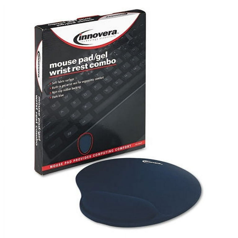 Mouse Pad with Fabric-Covered Gel Wrist Rest, 10.37 x 8.87, Blue Mouse Pad with Fabric-Covered Gel Wrist Rest, 10.37 x 8.87, Blue