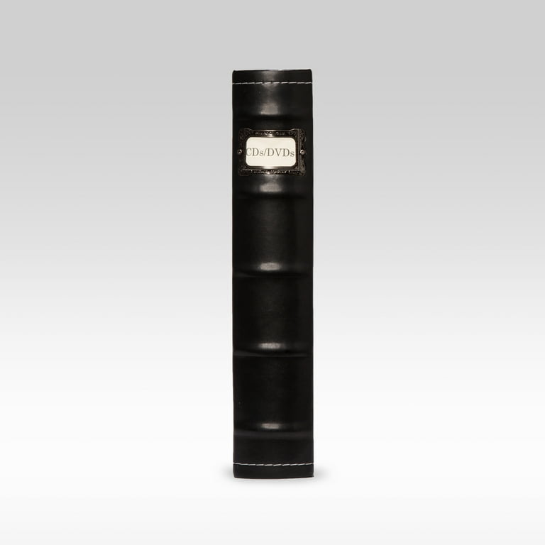 Bellagio-Italia CD/DVD Black Leather Storage Binder, 144-Disc