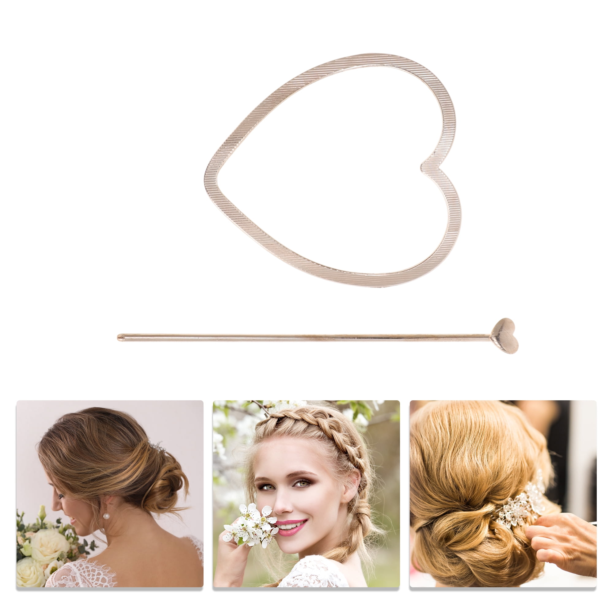 Unique Bargains No Slip Semicircle Hair Chopstick for Women 1 Pc Rose Gold Tone
