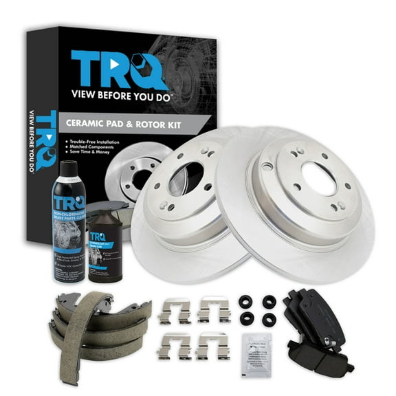 TRQ Rear Brake Pad & Rotor Kit BKA34952 Fits Select 2010-2014 Hyundai Genesis Coupe