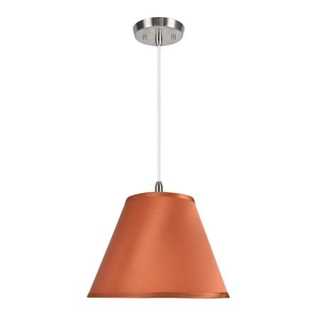 

Aspen Creative 72193 One-Light Hanging Pendant Ceiling Light with Transitional Hardback Fabric Lamp Shade Burnt Orange 12 width