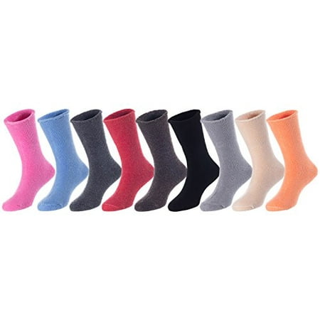 

6 Pairs Children s Wool Socks for Boys and Girls. Comfy Durable Colored Crew Socks LK0601 Size 12M-24M (Blue Beige Grey Rose Orange Red)