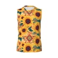 thumbnail image 6 of Lsque Bohemian Sunflower Print Men's Cotton Blend Sleeveless Muscle Shirts (S-3XL)- Moisture Wicking, Odor Protection, UPF 30+,Medium, 6 of 8