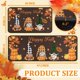 thumbnail image 3 of Juego de dos alfombrillas de otoño con diseño de calabaza y hoja de arce, para Halloween, Acción de Gracias, para baño, cocina, porche, tiras largas, para entrada, de poliéster, 3 of 6