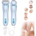 thumbnail image 1 of Proustore Rasoir, Razyo Rasoir Lissant, Rasoir Électrique 2 en 1 pour Femmes, Rasoir Électrique pour Femmes Étanche, Rasoirs Électriques pour Femmes Poils Pubiens-Bleu, 1 of 8