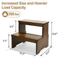 thumbnail image 5 of StrongTek Bamboo Two-Step Stool, Anti-Slip Bottom, Heavy-Duty Wooden Step Stairs, 350 lbs Capacity, 5 of 7