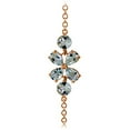 thumbnail image 2 of Galaxy Gold 14k Solid Rose Gold Floral Bracelet with Natural Aquamarines, 2 of 3