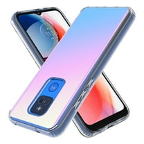 Moto G Play (2021) Case, Rosebono Bling Glitter Sparkle Laser White Ultra Transparent Fashion Cute Colorful Skin Cover Shockproof Case for Moto G Play (2021)