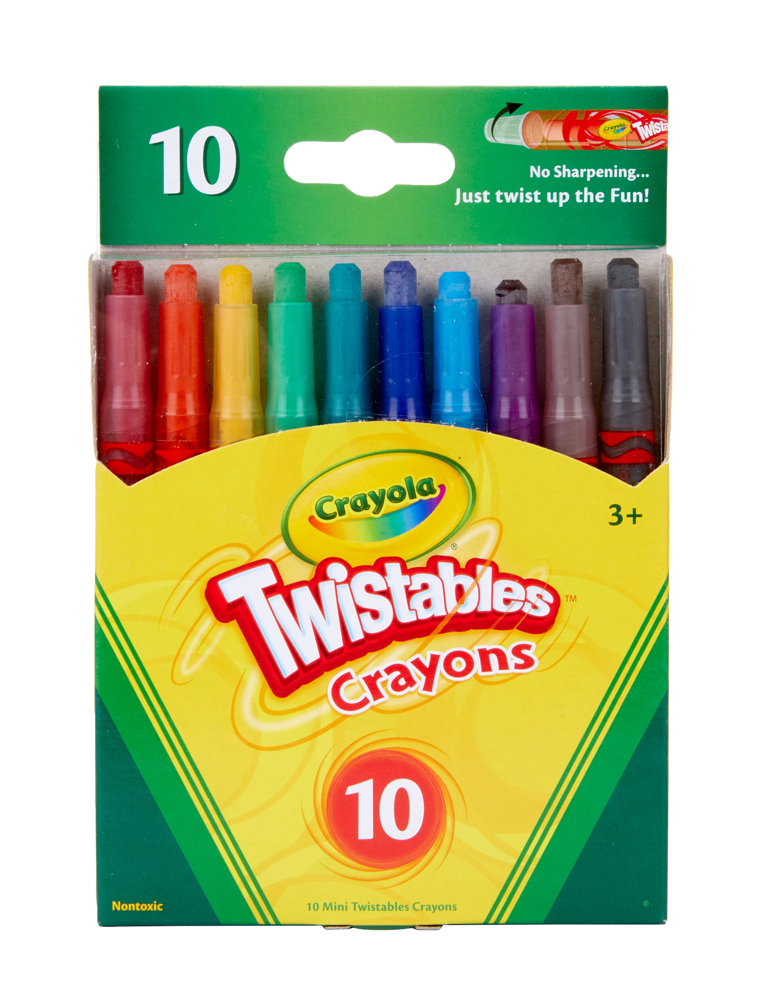 Self-Sharpening No-Mess Twist-Up Crayons Great for Kids Classrooms or Preschools Crayola Mini Twistables Crayons 10 Classic Colors Non-Toxic Art Tools for Kids & Toddlers 3 & Up 