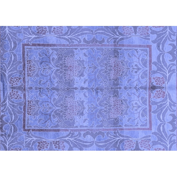 Ahgly Company Indoor Rectangle Oriental Blue Traditional Area Rugs, 7' x 10'