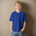 thumbnail image 2 of Ccpelsie Boys Shirt Short Sleeve T-Shirt Crew Neck Casual Basic Summer Tee Tops for Kids Teen(Blue,7-8 Years), 2 of 8
