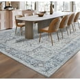 thumbnail image 3 of YJ.GWL Area Rugs Vintage Print Carpet Low Pile Rug for Bedroom Living Room Home Decor,Blue,6'x9', 3 of 7