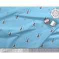 thumbnail image 2 of Soimoi Blue Rayon Fabric Stars & Violin Musical Instrument Fabric Prints By Yard 42 Inch Wide, 2 of 5