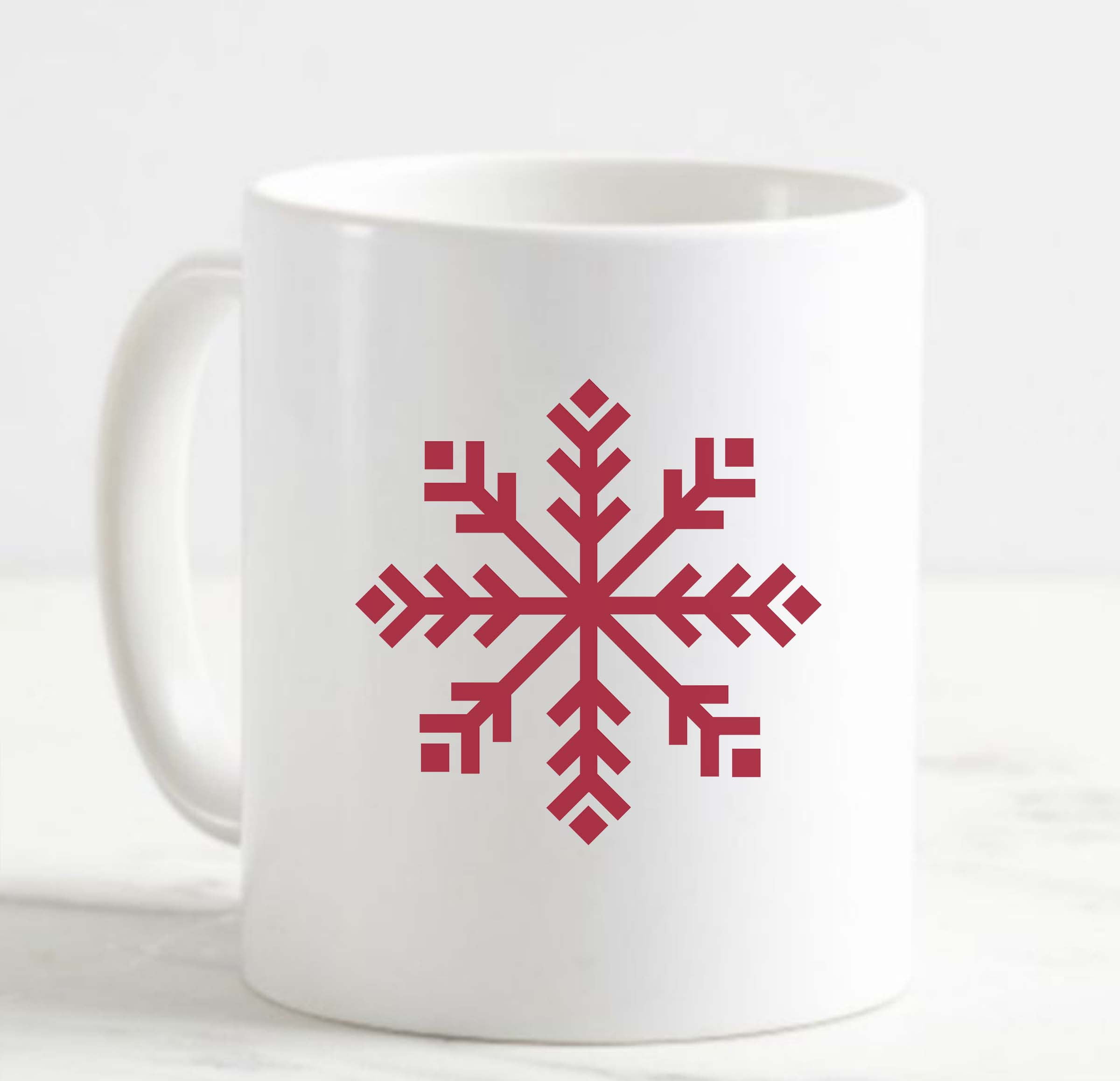 Coffee Mug Red Snowflake Christmas Holidays Winter Quilt White Cup Funny Gifts for work office him her Coffee Mug Red Snowflake Christmas Holidays Winter Quilt White Cup Funny Gifts for work office him her