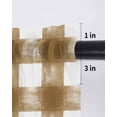 thumbnail image 6 of Brown White Plaid Tier Curtains 36 Inch Length,Sheer Curtains for Bedroom Living Room Window Watercolor Farmhouse Checkered Rod Pocket Drapes Kitchen Curtains Small Half Window 27.5"x36" 2 Panels, 6 of 6