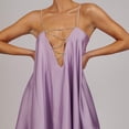 thumbnail image 4 of Fankiway Robe Aguichant Mode Unie Femme Décontractée Dos Nu Sans Manches Col en V Robe de Plage Grande Taille, 4 of 7