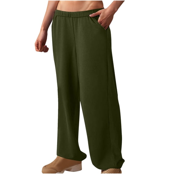 Buigttklop Pants for Women 2024 Womens Yoga Sweatpants with Pockets Comfy Stretch Wide Leg Casual Lounge Workout Pants for Ladies