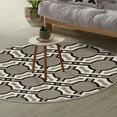 thumbnail image 3 of Modern Geometric Ultra-Soft Indoor Area Rug or Runner, 5' Round, Gray by Blue Nile Mills, 3 of 6