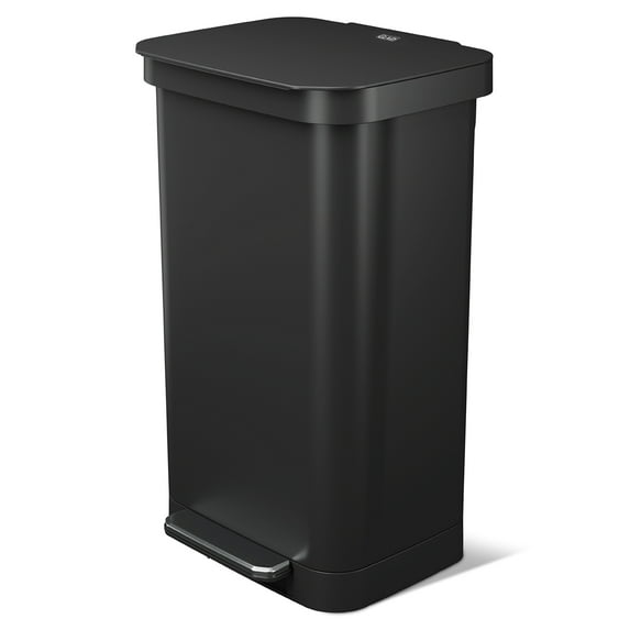 Open Box Glad Step Trash Can, Series 2 Soft Close Garbage Bin with Odor Protection, 20 Gal, Black