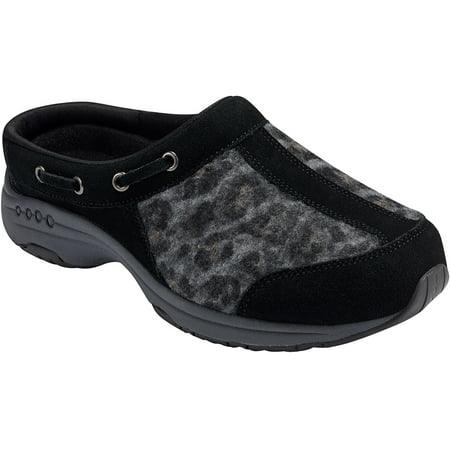 

Women s Easy Spirit Travelport Slip On Sneaker Black Leather/Textile