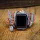 thumbnail image 4 of Correa de reloj bohemia compatible con Apple Watch de 38 mm/40 mm/41 mm, correa de reloj boho hecha a mano para Iwatch Series 7/6/5/4/3/2/1/SE para mujer (turquesa natural) Sailing Electrónica, 4 of 5