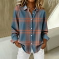 thumbnail image 3 of Long Sleeve Shirts for Women, Women's V Neck Plaid Shirts Flannel Casual Blouses Button-Down Business Loose Tops Long Sleeve Outfits, 3 of 8