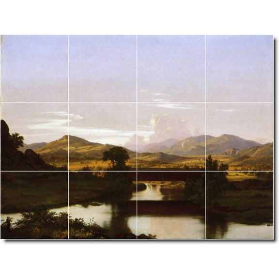 Ceramic Tile Mural-Frederic Church Landscapes Painting 225. 17" w x 12.75" h using (12) 4.25 x 4.25 ceramic tiles