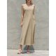 thumbnail image 2 of Vestido Para Mujer Color Liso Cuello Redondo Bolsillos Vestido LíNea A, 2 of 4