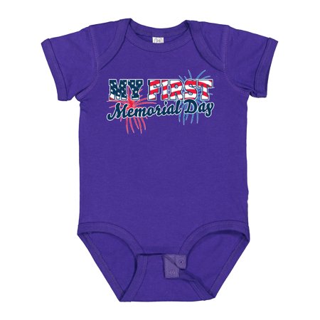 

Inktastic My First Memorial Day with Fireworks Gift Baby Boy or Baby Girl Bodysuit