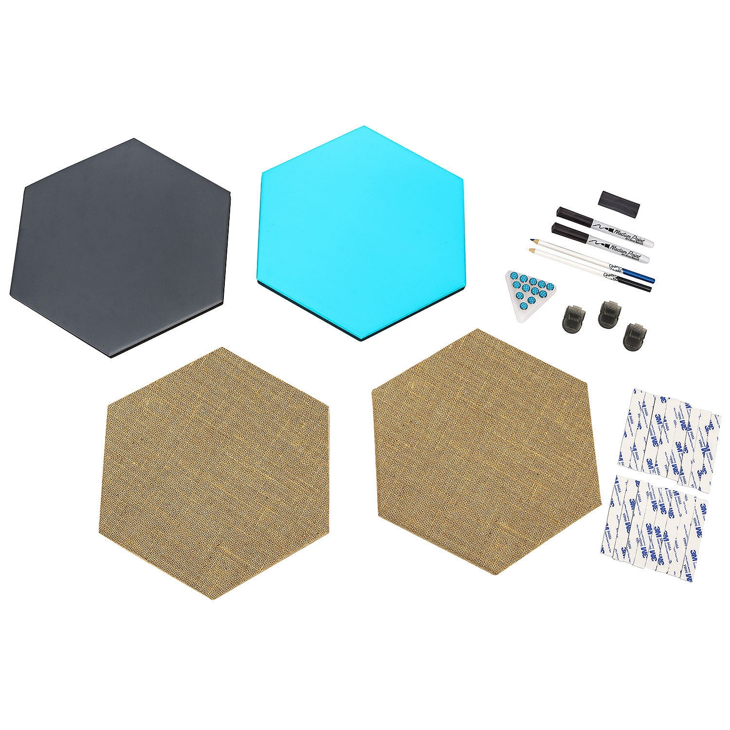 Modular Multi-Surface Hexagon Board Set, Aqua