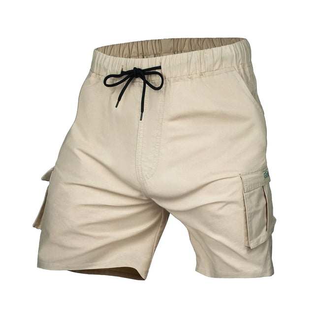 toraway Male Drawstring Plus Size Summer Shorts Multi Pockets Cargo Pants M