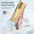 thumbnail image 7 of Feishell Rugged Case for Samsung Galaxy Z Fold3, Glossy Skin-Friendly Screen Protector Flim Cover with Kickstand Hinge Protection Compatible with MagSafe Wireless Charging Shockproof Case,Gold+Gold, 7 of 7