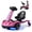 Pink, variant on Costway Ride on Drift Car for Kids, 2-In-1 Go Kart with Adjustable Seat, Sound, LED Lights White