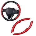 thumbnail image 6 of Steering Cover Car Carbon Fiber Leather Steering Wheel Grip Cover(Red), 6 of 9