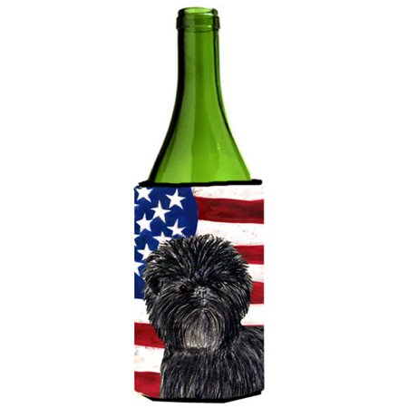 

Usa American Flag With Affenpinscher Wine bottle sleeve Hugger - 24 oz.