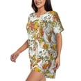 thumbnail image 3 of Womens Pajama Sets With Pocket, Ducks and Flowers Lounge Sets Short Sleeve Sleepwear PJ Sets for Women, 3 of 6