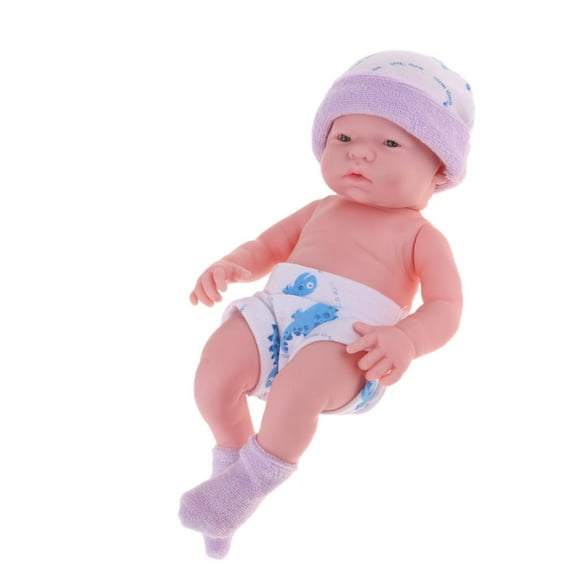 Muñeca Reborn Perfecl 25 cm de Vinilo Púrpura