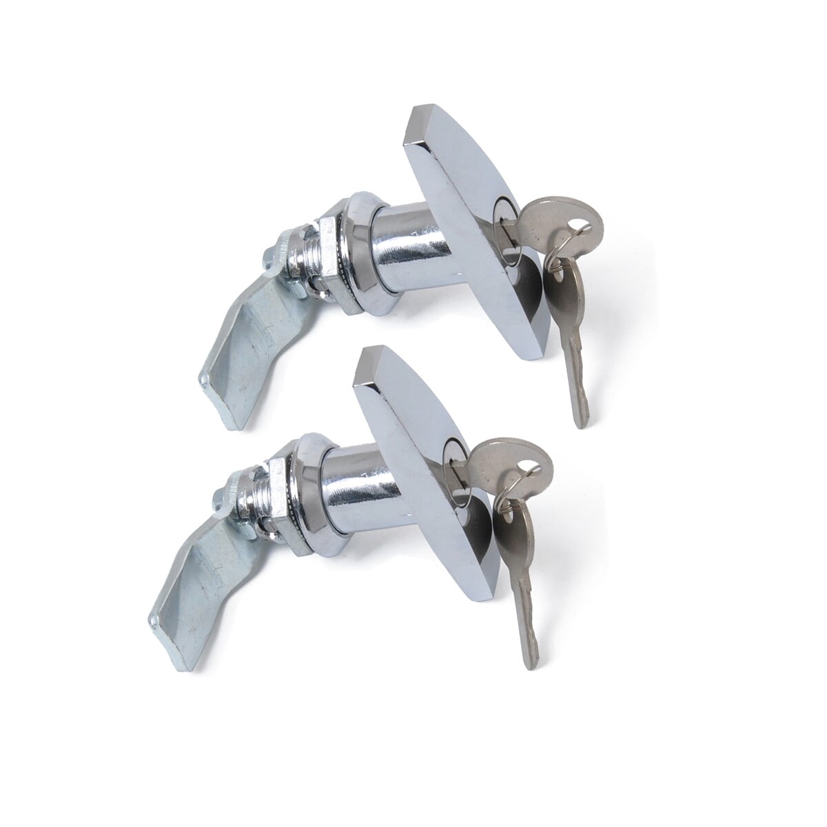YFJQTZX 2 pc Anti-theft T-shaped Handle Locks with Keys for Power Distribution Cabinet Caravan Trailer RV Toolbox (Silver)
