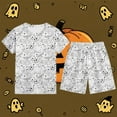 thumbnail image 2 of Gelikeya Halloween Colorable Pajamas for Boys Girls Long Sleeves Tops and Shorts 2pcs Outfits Nightwear Child Diy Pjs Children's Clothes, 2 of 3