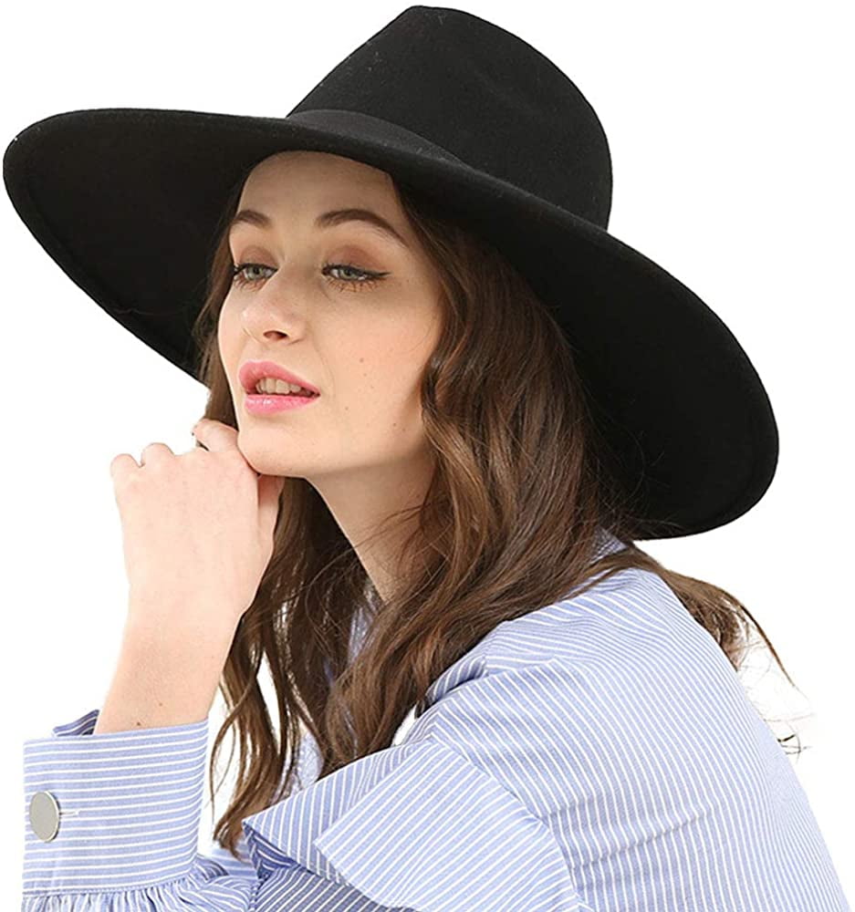 Women's Floppy Wide Brim Wool Felt Hat 