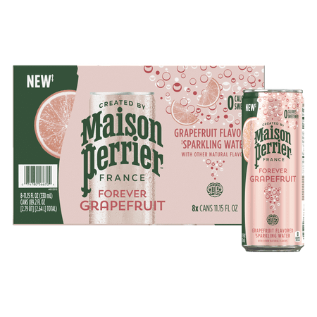 Maison Perrier Grapefruit Sparkling Water, 11.15 fl oz 8 pack Cans, Allergens Not Contained