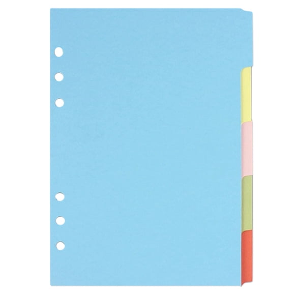 Noehoiugi Onglets d'Index pour A5 Couverture à 6 Trous Anneau Rond Vue Classeur Chemise de Classement Feuilles Mobiles Protège-Feuilles Protège-Couverture de Classeur