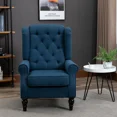 thumbnail image 2 of Mid-Century Modern Accent Chair, High Wingback Reading Chair with Button-Tufted Fabric Upholstery and Wood Legs, Living Room or Bedroom, 2 of 5